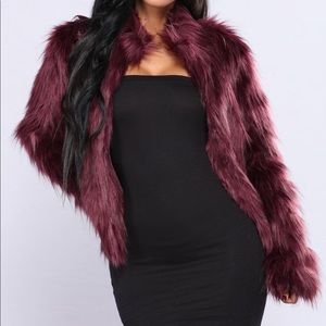 Burgundy Fur Coat